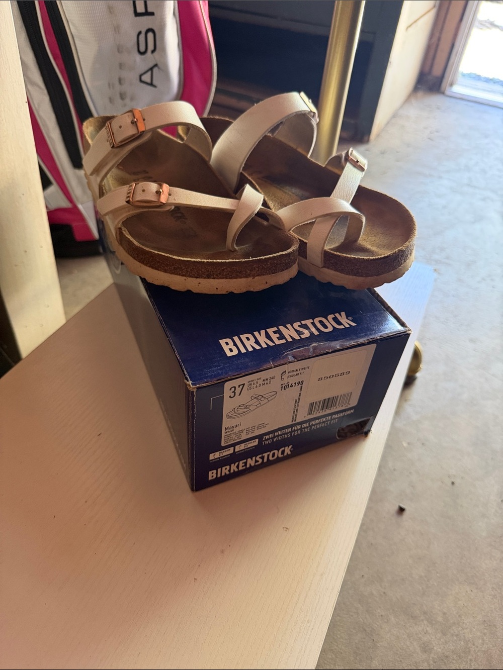 Birkenstock Mayari Sandals in Blush with Rose Gold Buckles